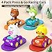 LBJGL Press and Go Car Toys for Toddlers 1-3, 4 Pack Friction Powered Baby Push Cars, Infant Play Vehicle Set for 6-9-12-18 Months, 1st Birthday Gifts for 1-2 Year Old Boys Girls