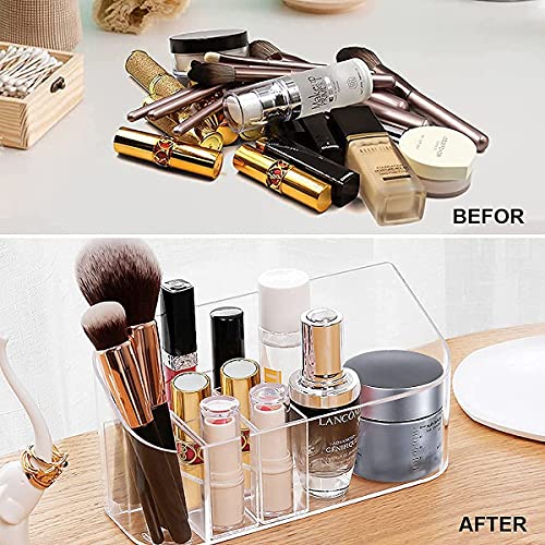 M MUNCASO Makeup Organiser,Cosmetics Organiser Skincare Storage Organiser MakeupTray Bathroom Cabinet with 9 Compartments 2 Removable Dividers (20 x 10 x 8.6CM) - Image 4
