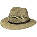 Produktbild Lipodo Traveller Strohhut Damen/Herren - Made in Italy - Sommerhut aus Stroh - Sonnenhut mit braunem Lederband - Sommertraveller Größen S-XL Natur XL (60-61 cm)