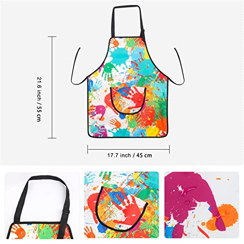 Partyever Kids Artist Costume For Girls Apron With Beret Hat Painter Brush Sets Chef Cosplay Props Halloween Party Dress Up (Rainbow Apron With Black Hat) #TOP1