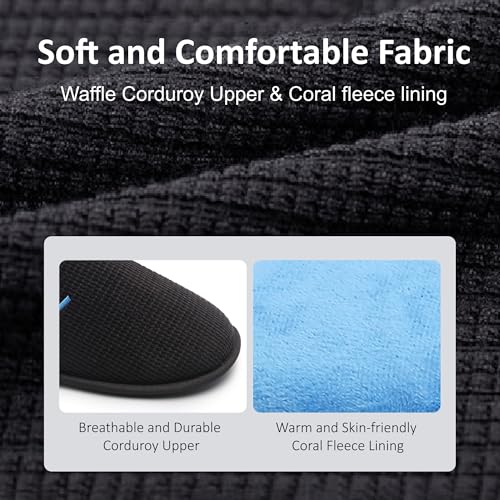 Image of Mens Scuff Slippers Micro Suede Memory Foam Slide Clogs Slip on Indoor Outdoor House Shoes