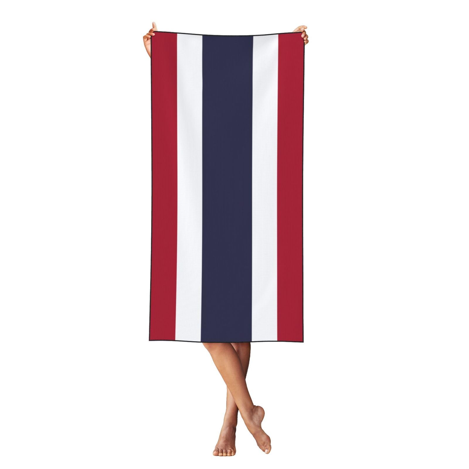 Yyoretp Peach Skin Velvet Quick Dry Lightweight Thailand Flag Print Beach Towel for Yoga,Beach,Gym,Bath,Pool