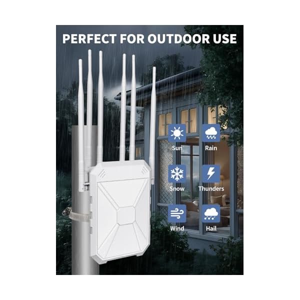 AX1800 Outdoor WiFi Extender, IP67 Weatherproof Outdoor Wireless Access Point, Supports Extender/AP/Repeater, Dual Band High Power Long Range Outdoor WiFi Extenders Booster for Farm Backyards Garages - Image 5