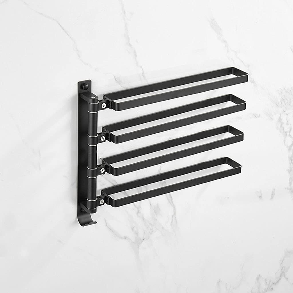 Rack de serviette mural CRODY multi-couches rotatif en alu et plexiglas pour salle de bain