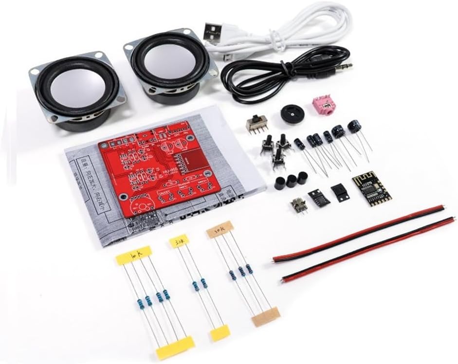 DIY Bluetooth Speaker Kit Home Stereo Sound Amplifier DIY Electronic Kits for Soldering Practice Without Shell