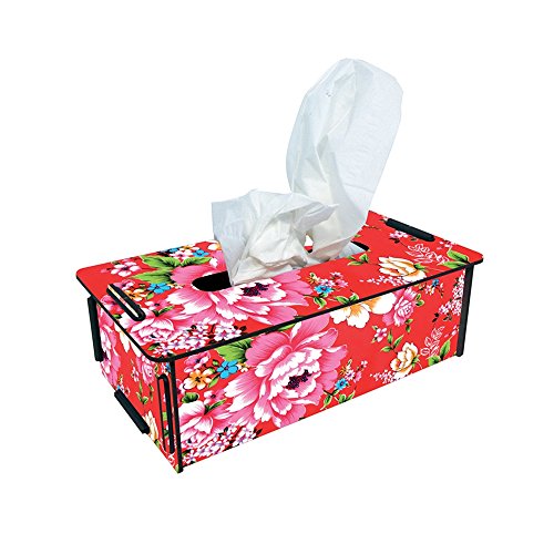 Tissue-Box 'Blumenmuster Rot'