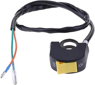 Handlebar Switch 2 Wires Motorcycle Handlebar On/Off Button Switch Universal for LED Headlight Fog Lamp 12V 22mm Electirc Accessories Switch Replacement (Color : Yellow)
