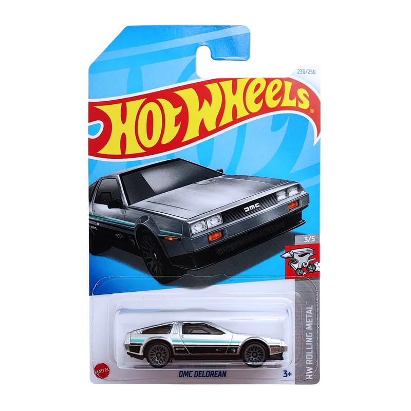 Image of Hot Wheels DMC Delorean HW Rolling Metal for Ages 3 and Up (Grey)