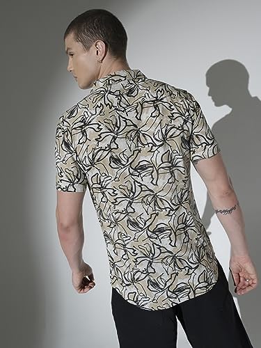 Image of Hubberholme Men's Rayon Relaxed Fit Printed Half Sleeve Resort Shirt