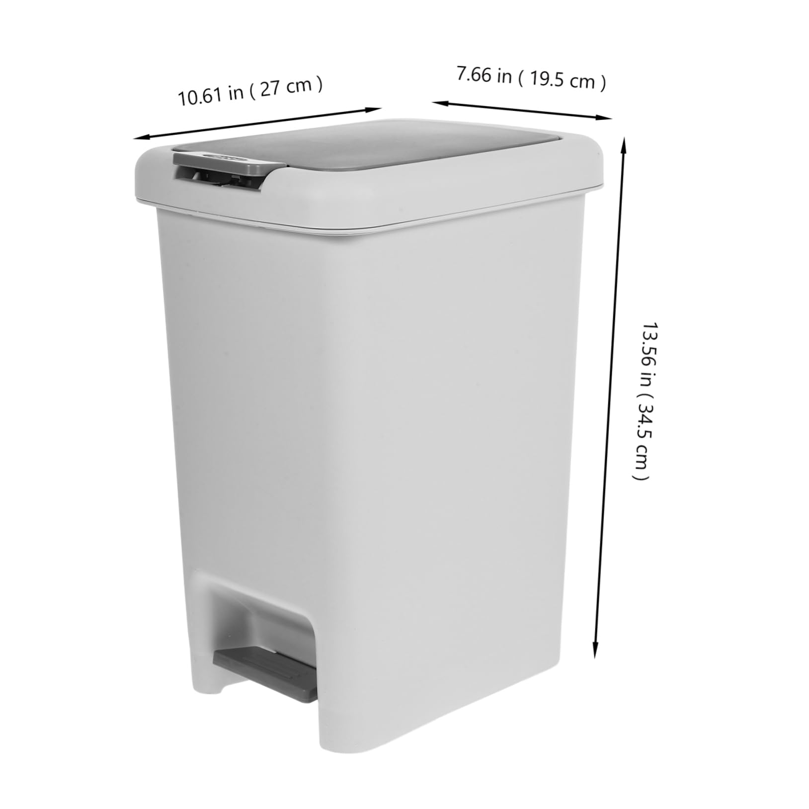FONDOTIN Foot Operated Litter Box Kitchen Trash Can Hand Press Slim Garbage Container for Organization