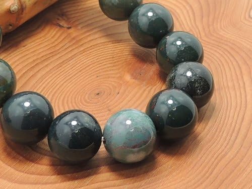 [機縁パワーストーン]パワーストーンブレスレット(メンズ) ブラッドストーンAAAA(3月誕生石)12ミリ 魔除・厄除 ワンカラーブ