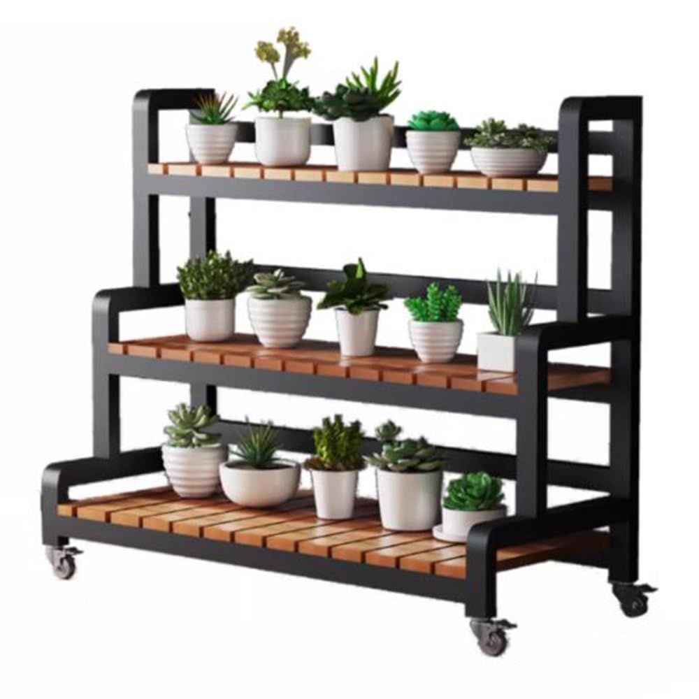 Support pour pots de fleurs multiples étagère plantes métal 3 niveaux