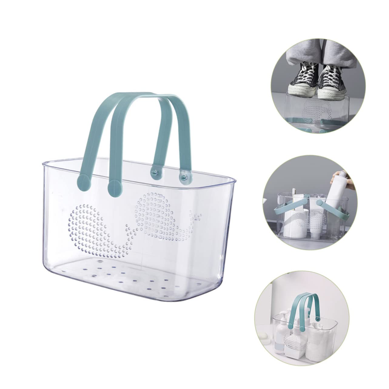 Ciieeo Cesta De Ducha Organizadora De Plástico Con Asa Cestas De Plástico Para Baño Portátiles Para Almacenamiento En Baños Pequeños