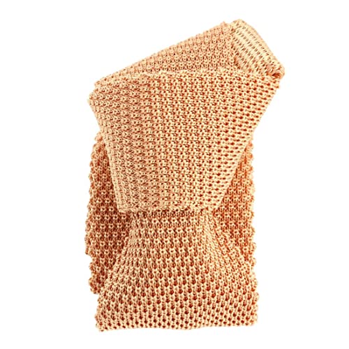 Cravate tricot en soie Tony & Paul orange pêche fabriquée en Italie