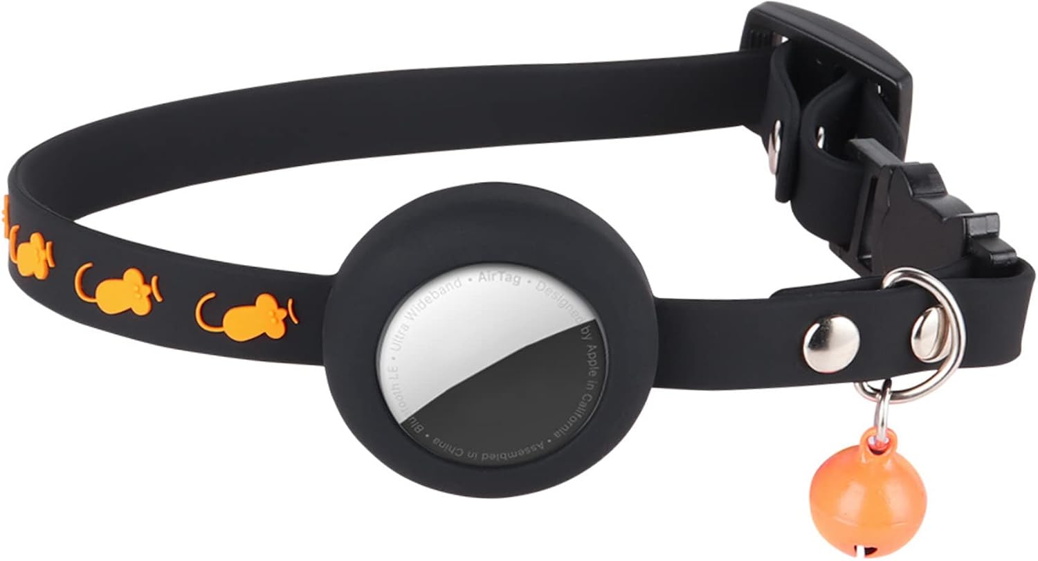 FOSSA Airtag Cat Collar w/Bell, Black