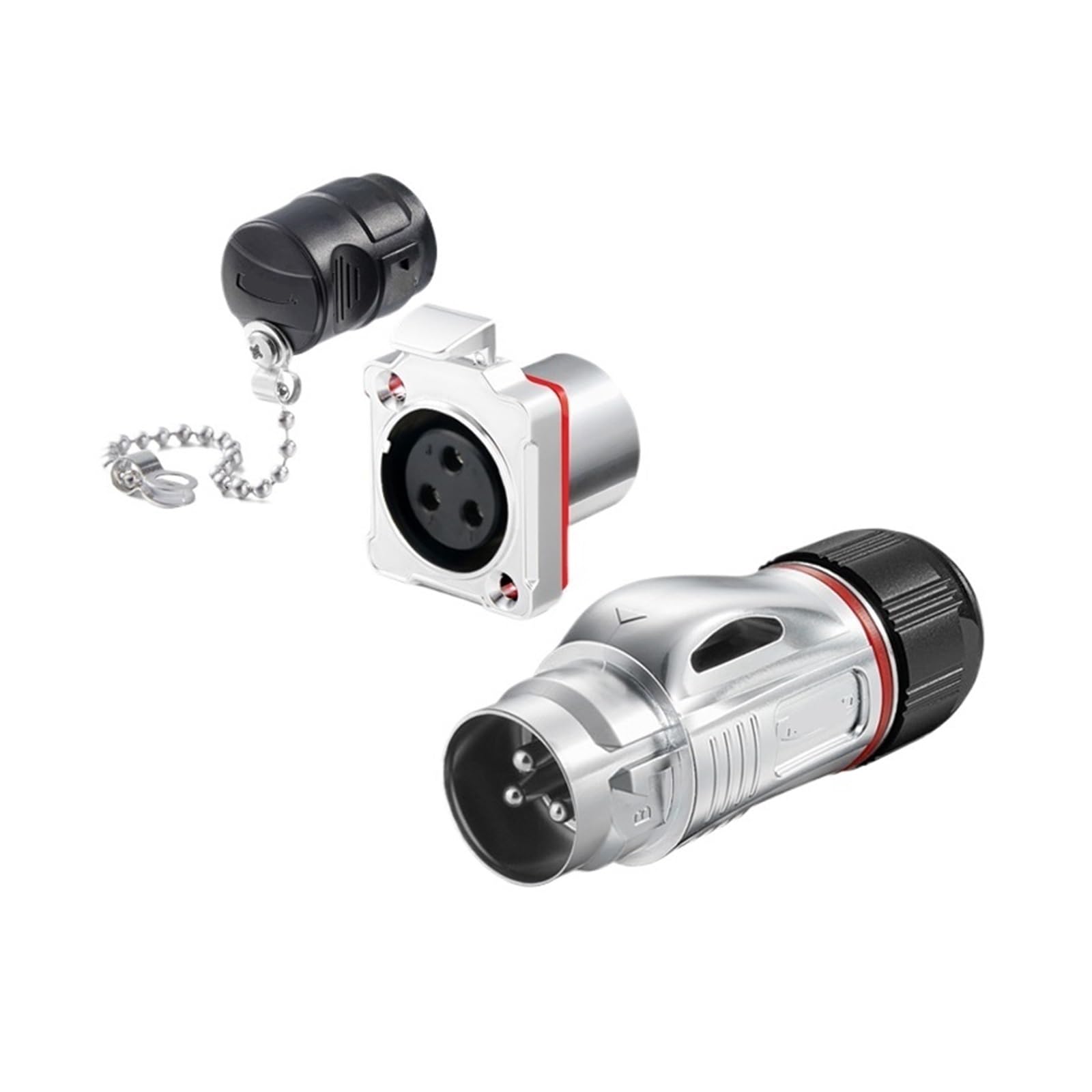 QAZXSEMUI Welding 45A BD24 Aviation Plug and Socket 3-pin snap-on Power Industrial Connector Crimping Style(Metal formal wear)