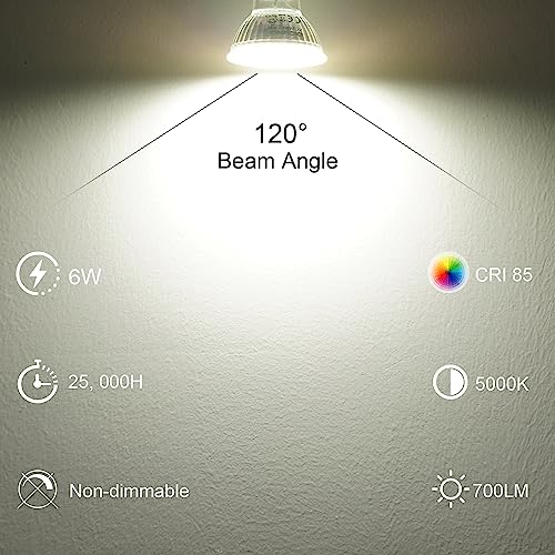 Image of DiCUNO GU10 LED Light Bulbs, 6W 60W Halogen Replacement, Bright Daylight