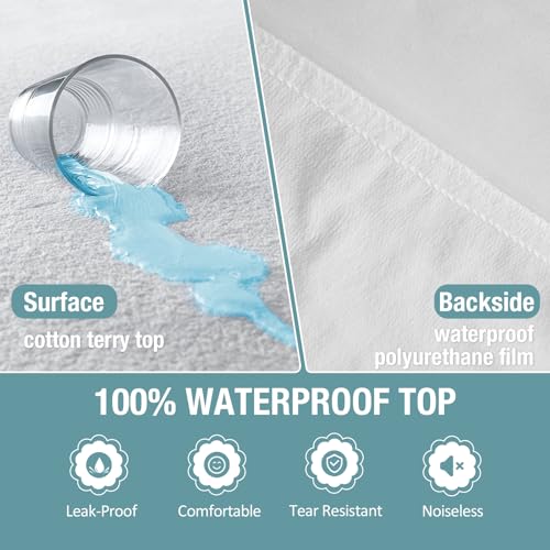 Bedecor USH8102 Queen Mattress Protector Waterproof Cotton Mattress Cover Pee Proof Liquid Proof Pet Incontinence Elderly Essentials Bed Cover Fitted Sheet Deep Pocket thumb #3