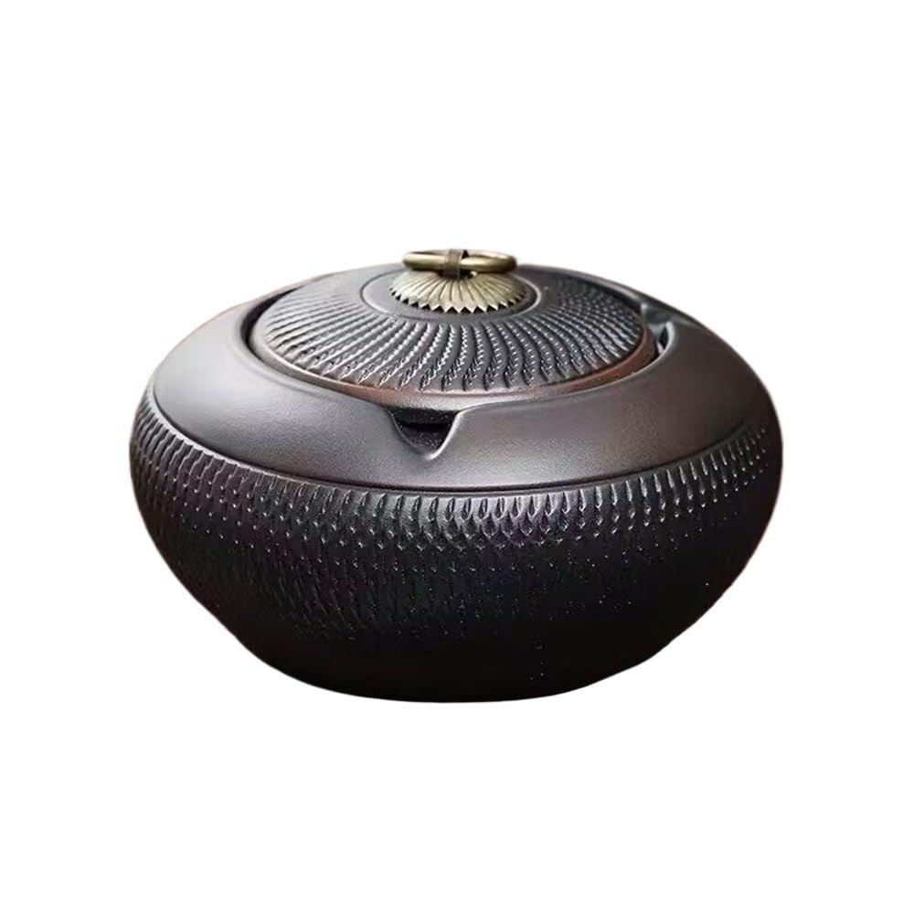 Desk Decor Ashtray with Lid Made of Ceramic for Living Room Office Desktop Office