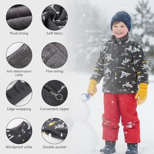 Image of SANNIDHI Kids Fleece Warm Coat, Zip-Up Long Sleeve Jacket with Pockets, High Collar Design, Fashion Outerwear Jacket for Boys & Girls, Ideal for Fall Winter Coat