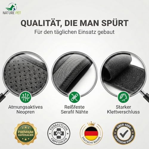 Nature Pet Premium Hundebandage Vorderbein die vielseitigste Handgelenkbandage für Hunde auf dem Markt - Gelenksbandage Hund - Durchtrittigkeit wirksam behandeln (L)