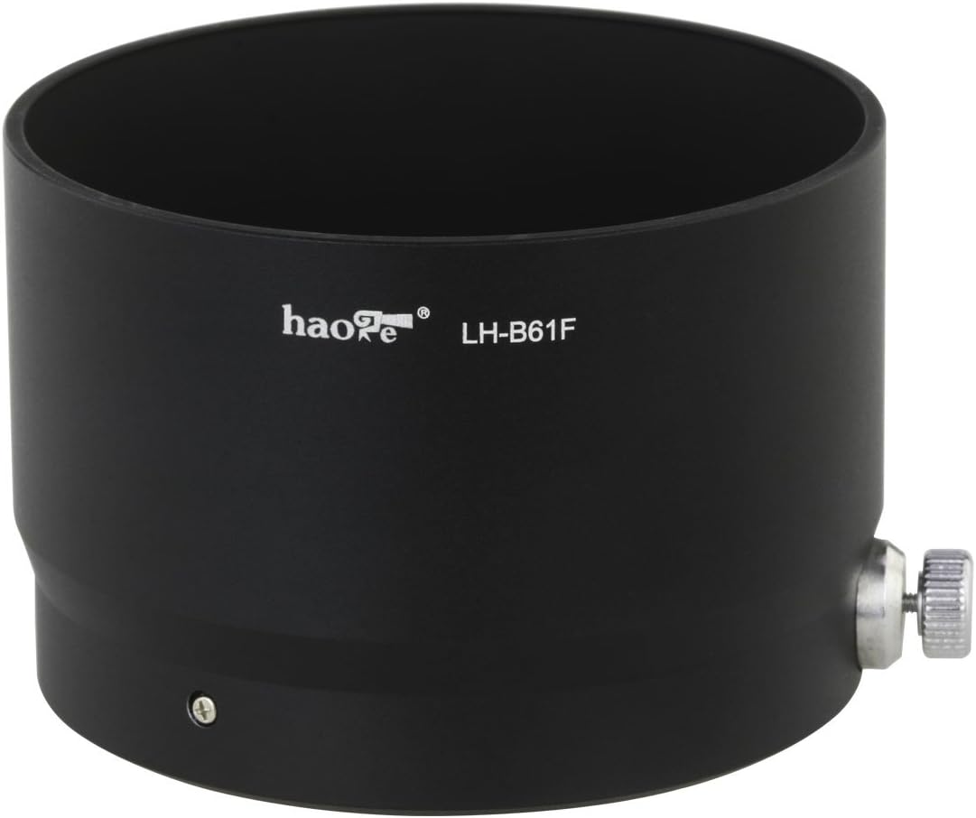 HaogeLH-B61F Metal Lens Hood Shade for Olympus M.ZUIKO Digital ED 75mm F1.8 Lens Black Replaces Olympus LH-61F