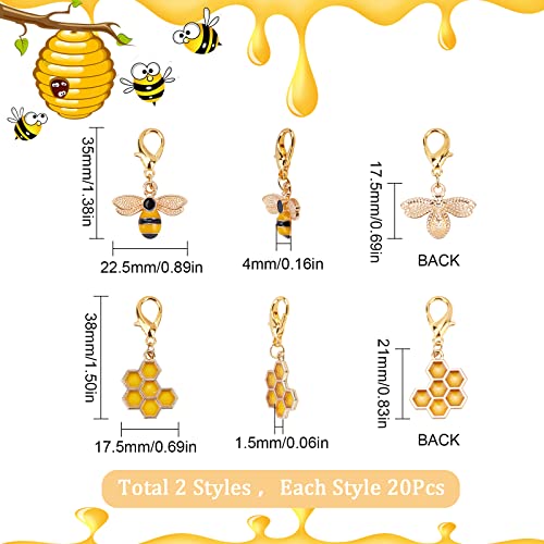 SUNNYCLUE 1 Box 40Pcs Bees Stitch Marker - Image 2