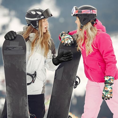 Image of Ski Gloves,Snow Gloves Waterproof Winter Warm Cold Weather Touchscreen Gloves for Parent& Child Kids Skiing,Snowboarding