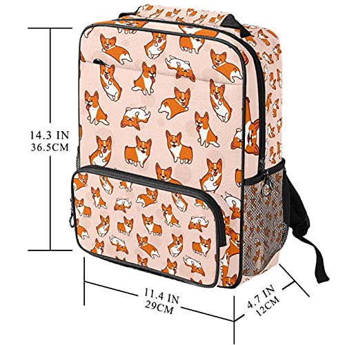 Sac de travail imprimé chien Corgis rose, cadeau idéal pour étudiante et fille - 5