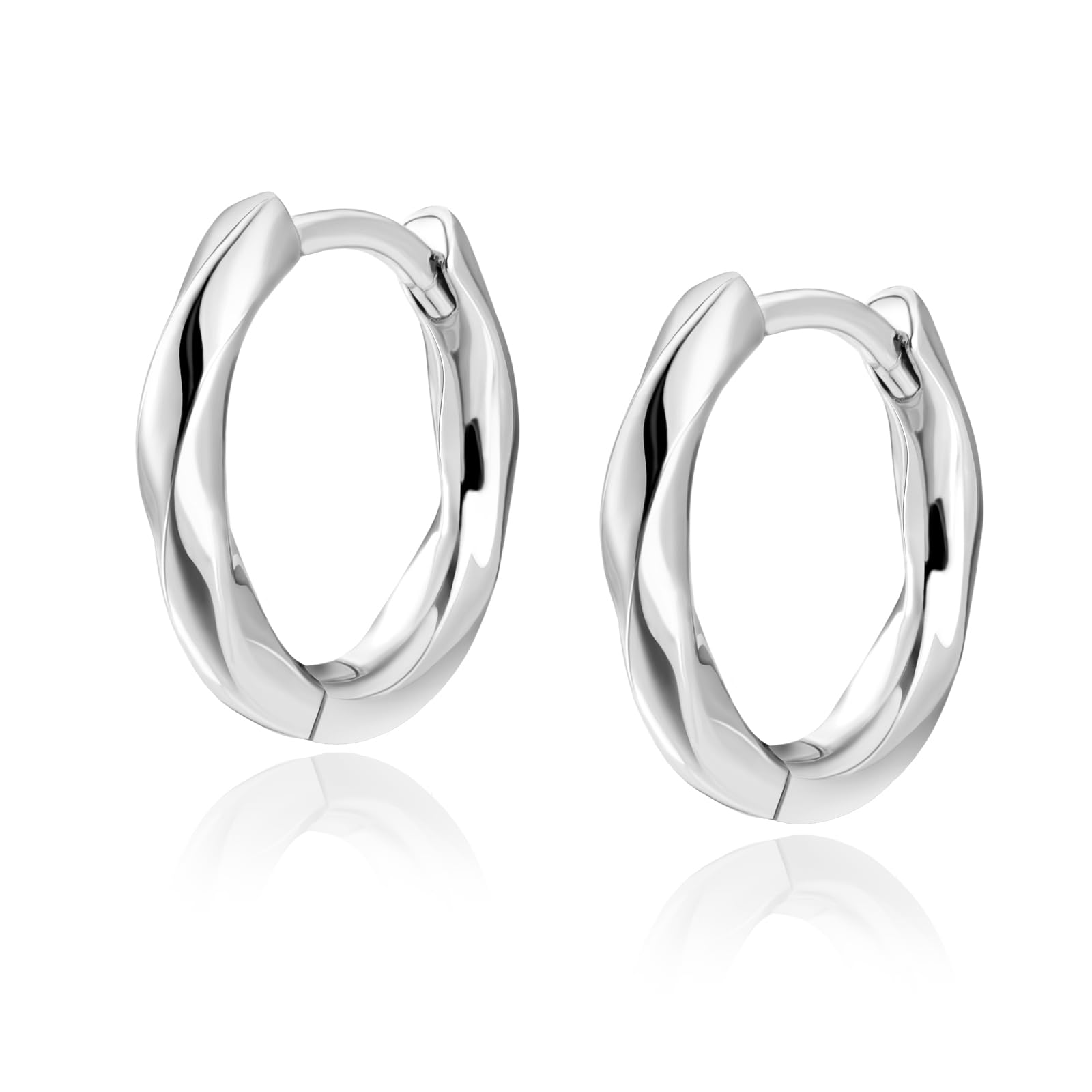 KRKC&CO フープピアス レディース リングピアス ジルコニア シルバー925 金属アレルギー対応 両耳 18G 14k金メッキ 15mm ラウンドフープ シンプル 男女兼用 人気 アクセサリー 女性 プレゼント