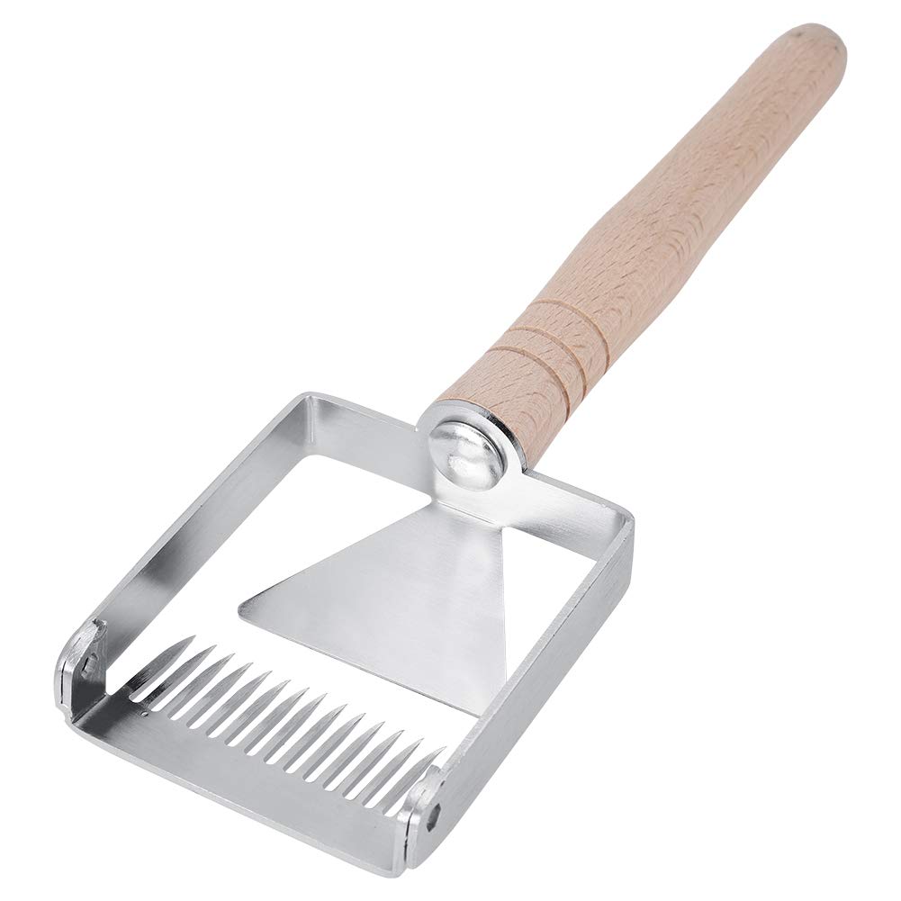 Honeycomb Honey 304 Stainless Steel Scraper Rust-proof Durable Beekeeping Tine Supplies Uncapping Fork Hive Wooden Handle Gardening Hand Tools
