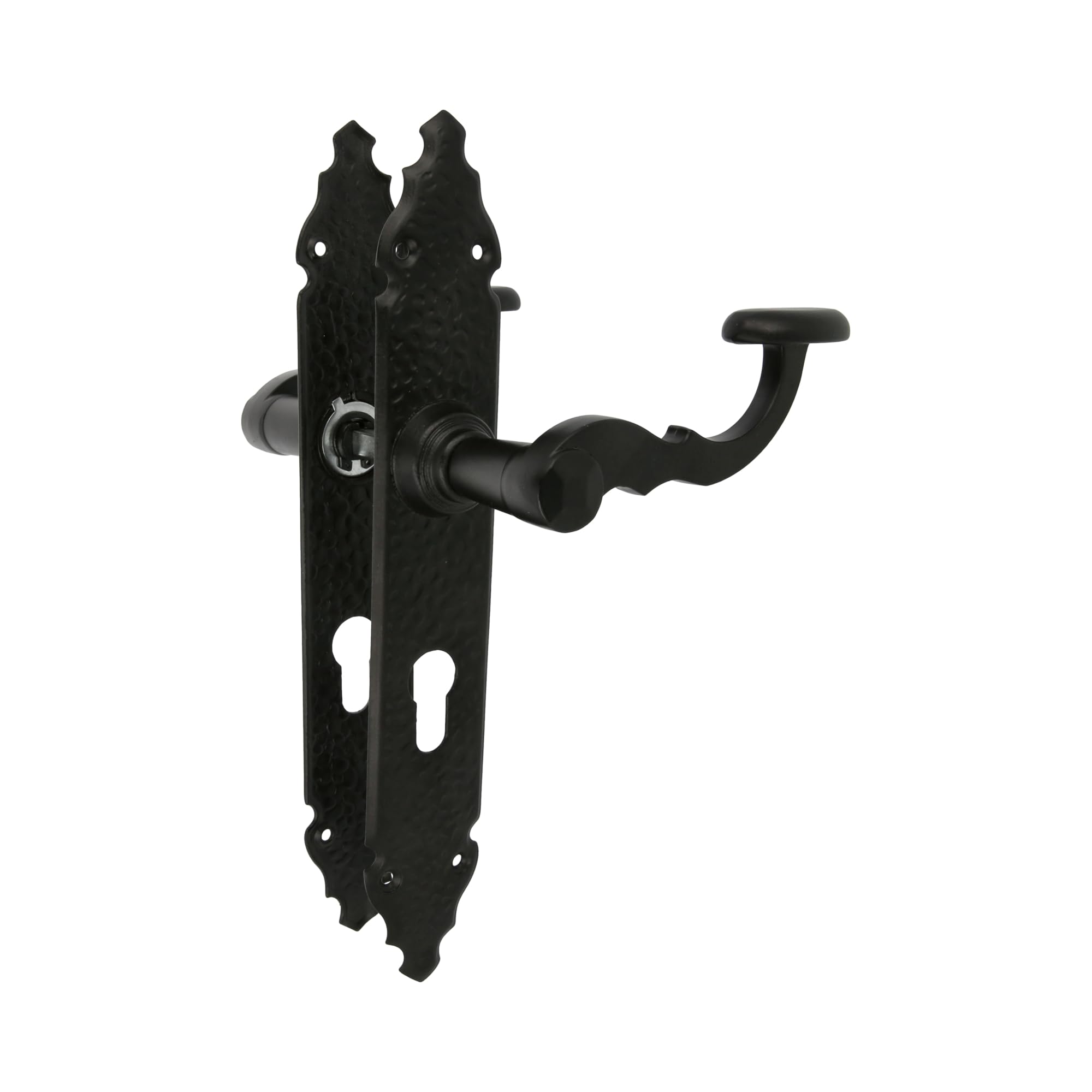 Amig - Set of 2 Door Handles for Passage Doors Mod.100PB90, Black/White, 70 mm