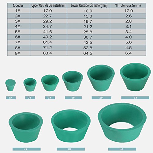 feiyang Buchner Funnel Flask Adapter Set,Tapered Collar Green 8 Sizes