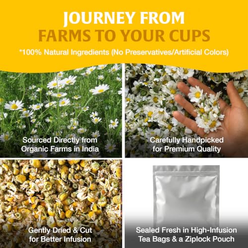 Image of HANDPICK Organic Chamomile Tea (40 Tea Bags) Pure Floral Chamomile Tea