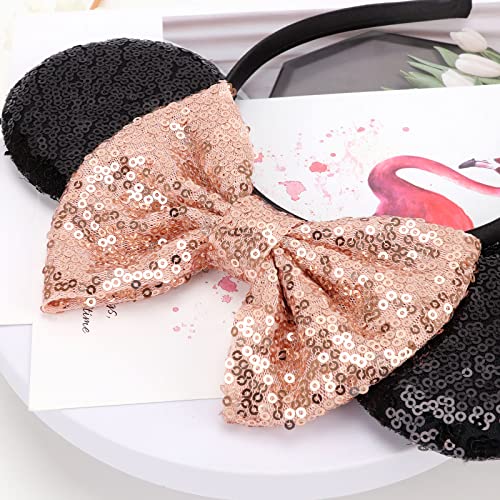 Image of DRESHOW Mouse Ears Bow Headbands Glitter Party Decoration Cosplay Costume for Women