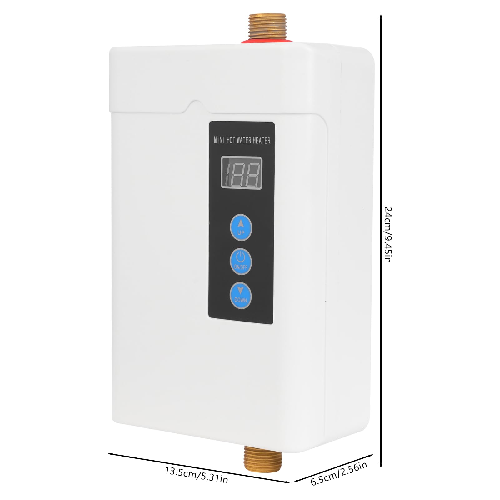 Mini scaldabagno con display a LED, mini scaldabagno senza serbatoio per uso domestico, 220 V, 5000 W, per casa, cucina, sotto il lavello senza spina