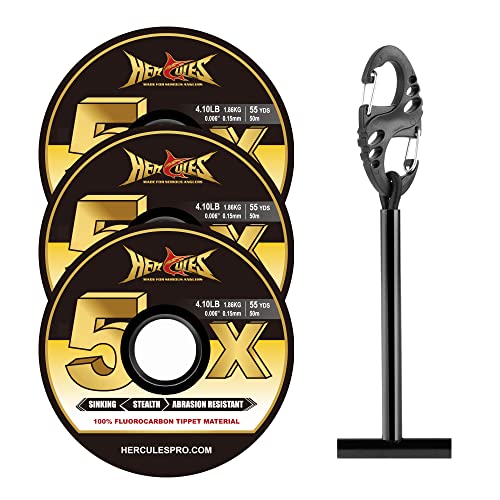 Fil de pêche à la mouche fluorocarbone HERCULES 5X 1.9kg bobine de 50m