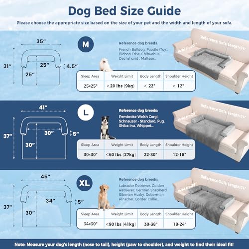 Image of Large Dog Cooling Bed for Sofa, 41x37 Inch Pets Couch Cover Mat