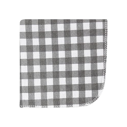 Image of Hudson Baby Unisex Baby Flannel Cotton Poly Washcloths, Farm Friends Grey 10-Pack, One Size