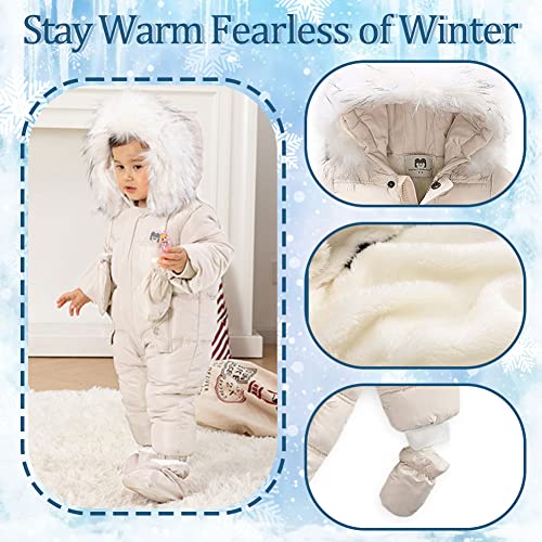 Uvipc Baby Winter Snowsuit Jumpsuit Coat Outwear Romper Footie Hooded Toddler Boys Girls #TOP3