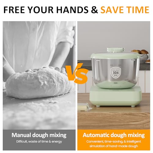 5.2QT Electric Dough Maker with Ferment Function & Weighing Function, Dough Mixer with Stainless Steel Bowl, Household Kitchen Flour Kneading Machine, Face-up Touch Panel, Microcomputer Timing by SUNVIVI - Image 5