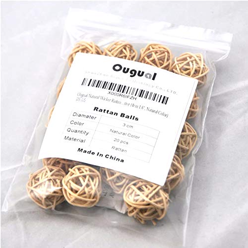 Set Of 20Pcs Wicker Rattan Balls Table Wedding Party Christmas Decoration (Diameter 1.2 Inch, Natural Color) #TOP1