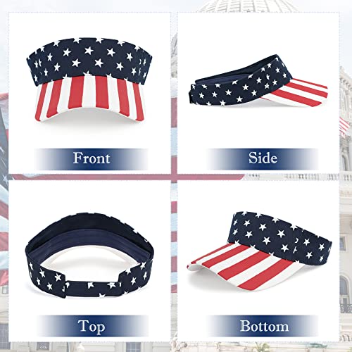 Zando Unisex American Flag Hat Stars And Stripes Usa Visors For Women Twill Patriotic Hats For Men 4Th Of July Hat For Women Patriotic Visor Hat Cotton Sun Protection Hat American Flag Visors One Size #TOP1