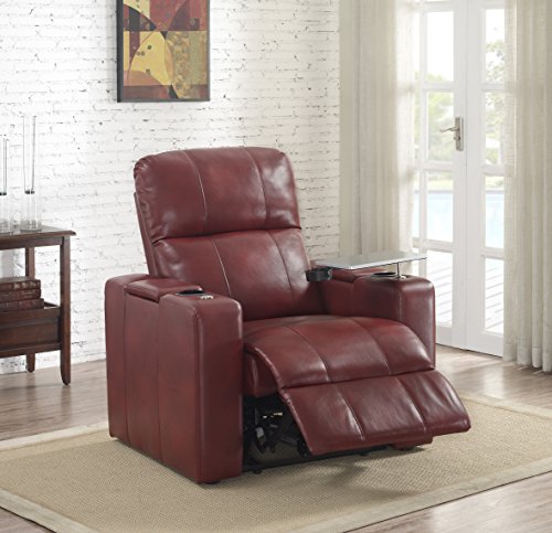Pulaski Power Home Theatre Recliner, 38.0" L X 39.5" W X 43.0" H, Red