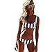 HHei_K Womens Floral Print Bikini, Ladies Beachwear Swimsuit Push-up Swimwear Beach Suit (M, Blue-3)