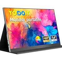 Yodoit Monitor Portatile da 15,6' con display IPS FHD 1920x1080P | Connettività USB-C e HDMI,...