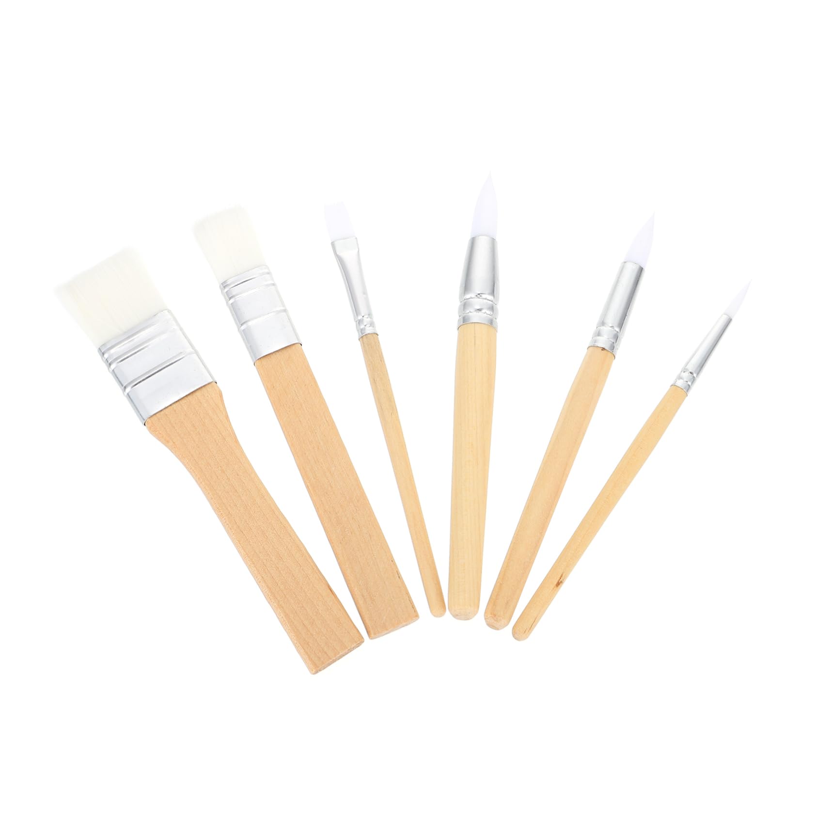jojofuny Ensemble de 6 Pinceaux Aquarelle en Laine Brute pour Garçon et Filles Fournitures de Peinture Outils de Dessin Pinceaux Courts Art et Loisirs Matériel Artistique