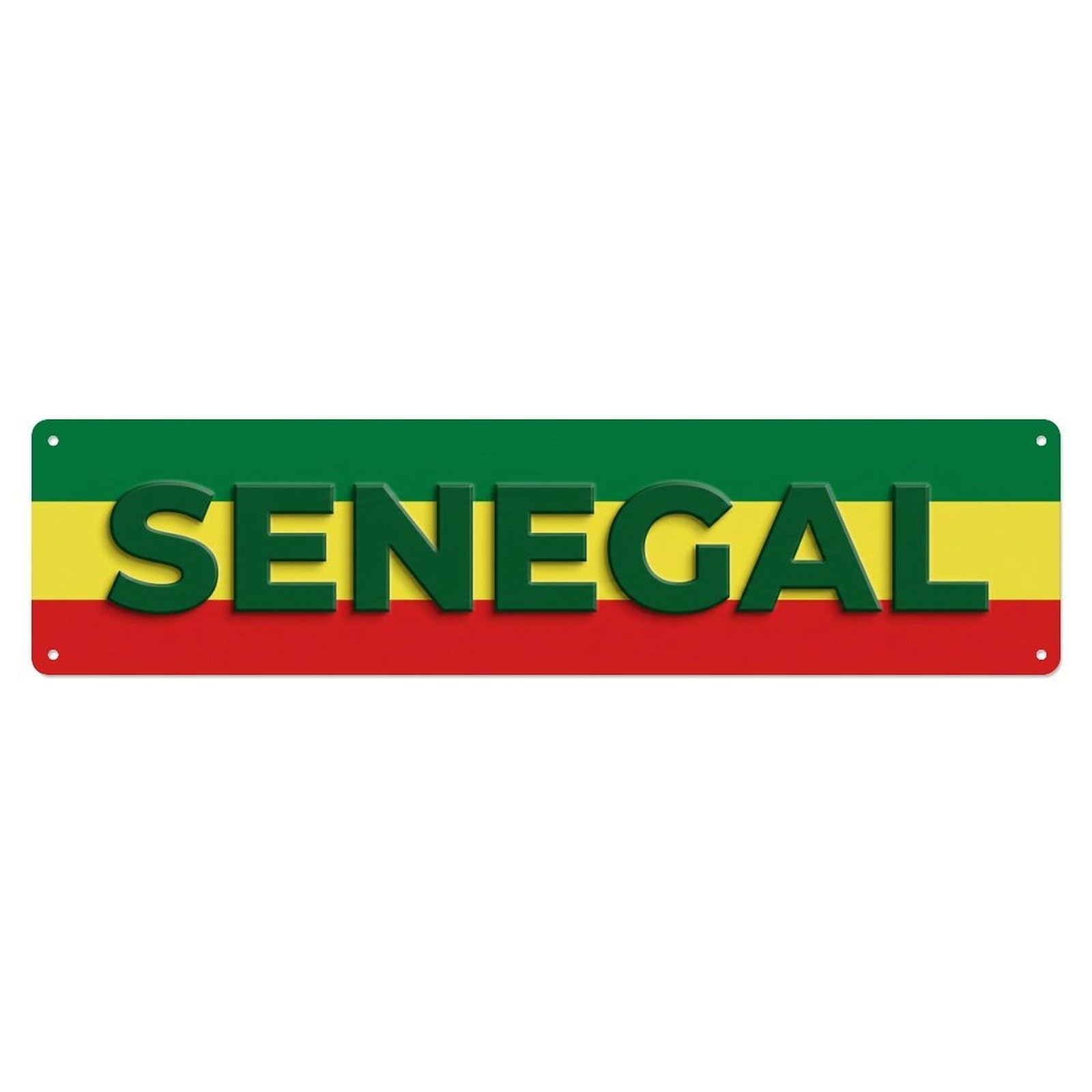 Vintage Senegal Flag Pattern Metal Tin Sign