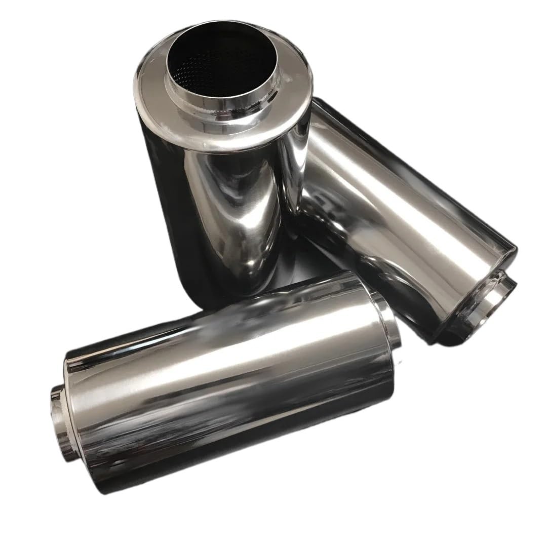 Vehicle Silencer Rezonator 2,5~4inc Tłumik wydechowy z tytanu Uniwersalny tłumik ze stali nierdzewnej Tłumik Samochodowy(Ti (63.5mm)2.5x12in)