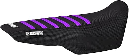 Enjoy MFG Funda de asiento, compatible con Honda Grom 125 MSX125 2022 (lados negros, parte superior negra, varillas moradas) 331-HON-GROM